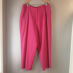 Vintage Evan Picone Pink 100% Silk Pants, High Waisted, Lined Size 20